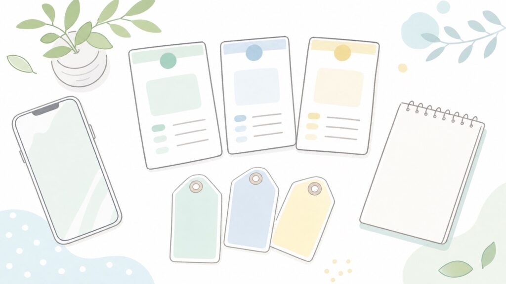 クリニックの料金表を見比べているイメージ